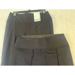 Nine West Stretch Bundle Legging Women L Black Mid Rise Tummy Control Skinny NWT